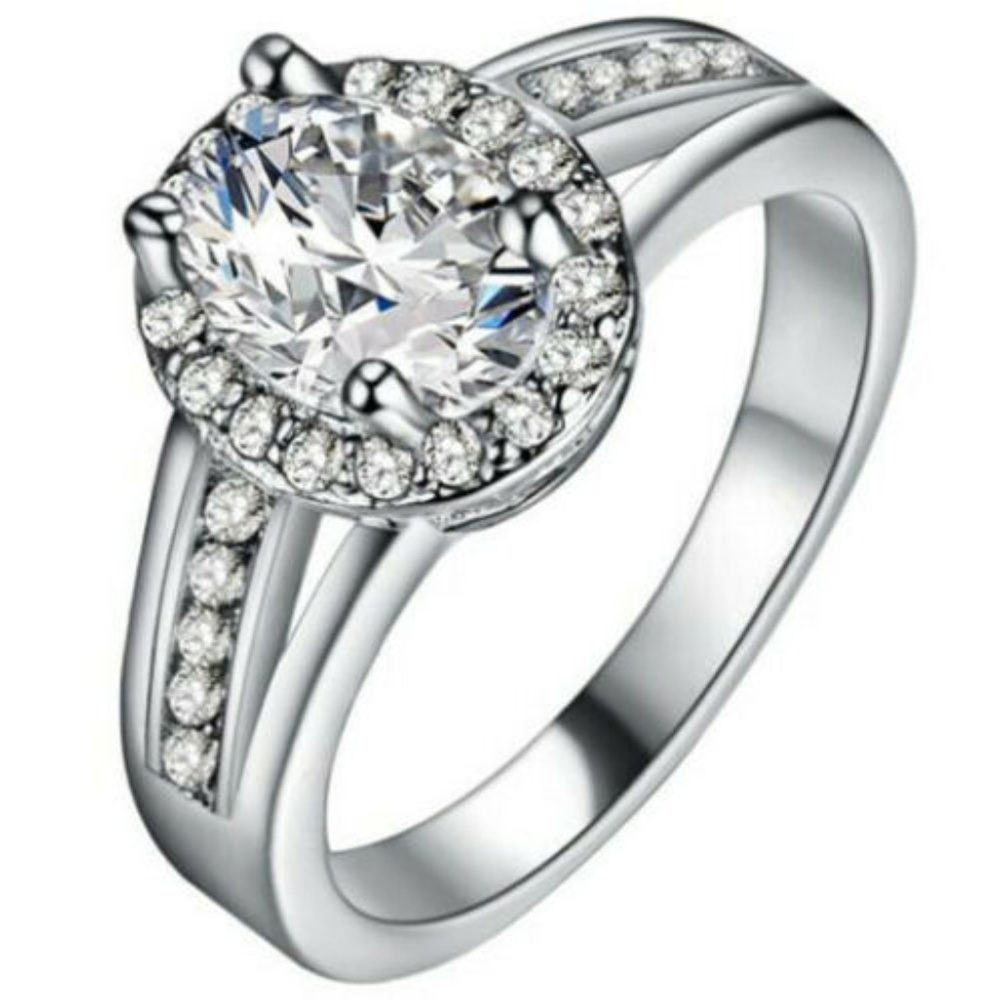 💎White Gold-filled Clear CZ Crystals Ring💎